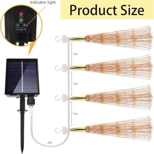 4 Pack 800 LED Solar Starburst Sphere Lights,Firework Light Remote Control - Image 5