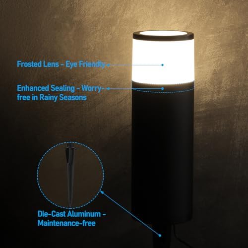 LEONLITE 4-Pack LED Landscape Bollard Path Lighting, RGB, 4.5W - Image 5