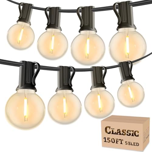 RTTY 150 FT Outdoor String Lights, LED Patio Light for Outside Waterproof by RTTY