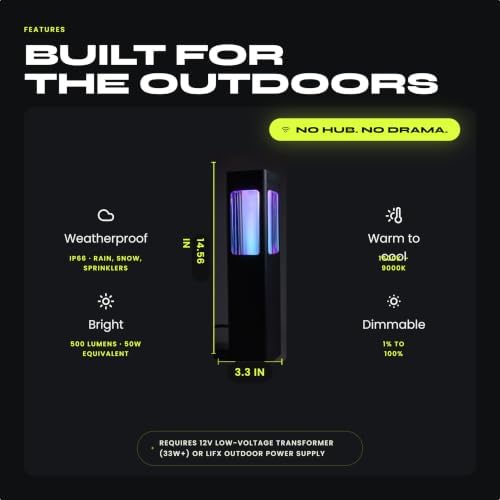 LIFX Smart Outdoor Path Lights - Wi-Fi RGBW - Matter Certified 12V- Square - Image 2