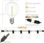 Svater 300 FT Outdoor String Lights for Outside Patio 156 Bulbs Waterproof - Image 4