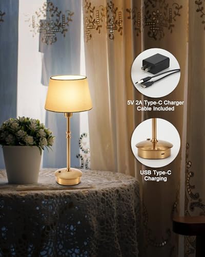 UMEXUS Cordless Rechargeable Table Lamp, Small Battery Operated Table Light - Image 5