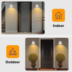 UME 2 Pack LED Outdoor White Front Porch Lights, Waterproof Wall Lantern Light Fixture, Anti-Rust Farmhouse Barn Wall Sconce for Patio, Doorway, Garage - Image 3