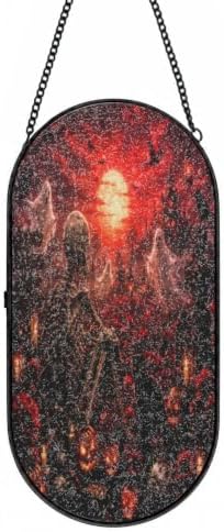 Halloween Skeleton Pumpkin Haunted Castle Sun Catcher 10.2In by Unknown