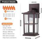 BesLowe 2-Pack Outdoor Wall Light Fixtures, Exterior Porch Lights, Brown - Image 7