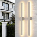 Aipsun 39.4" Nickel LED Outdoor Wall Light,Linear Exterior Lighting Fixture by Aipsun