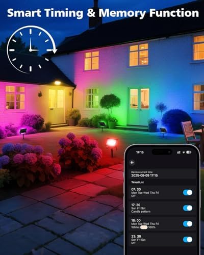 T-SUN 4 Pack 30W RGB Flood Lights Outdoor Color Changing Flood Lights - Image 4