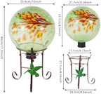 10" Diameter Garden Gazing Balls with Metal Stand (Light Green) - Image 3