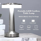 Riakrum 4 Pcs LED Cordless Table Lamp Bulk Rechargeable,Silver - Image 3