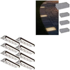 LEONLITE 8-Pack 12 Inch LED Hardscape Lighting, 12-24V AC/DC, 3W/5W/7W Dimmable, 2700K Soft White, ETL Listed Bundle 4-Pack 5CCT LED Paver Light 4x8 Inch for Paver, 12-24V Low Voltage, Waterproof IP67 by LEONLITE