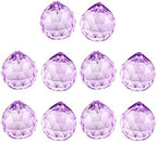 Queenbox 10pcs 30mm Crystal Suncatcher Prism Ball Rainbow Hanging Pendants Maker with Hole for Chandelier Feng Shui Window, Light Purple by Queenbox