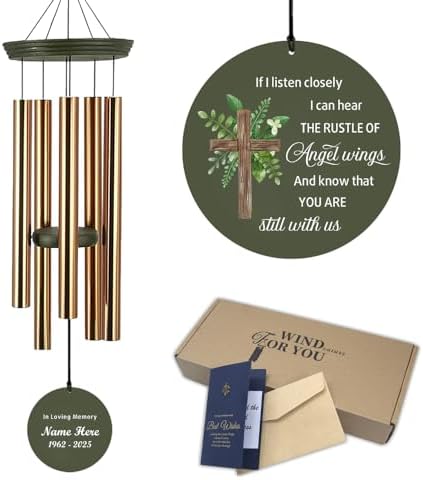 Personalized Cross Wind Chimes, Jesus Memorial Gifts by ExtrabilyOfficial