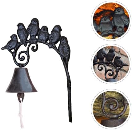 Vintage Cast Iron Wall Hanging Doorbell, Manually Shaking Rustic Iron Bell for Outdoor Front Door, Decorative Retro Style Wall Mount Dinner Bell for Home and Garden - Image 3