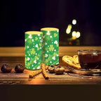 Painting Shamrocks Flameless Candles with Remote Battery Operated Candles with Timer St Patrick's Day Flickering LED Battery Operated Elictric Pillar Tealights for Patio Porch - Image 7