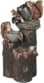HIHELO Indoor Tabletop Waterfall Fountain Tabletop Fountain,Outdoor Garden Decor Water Fountain Resin Ornaments with LED Lights Animal Statue for Home Garden Decoration Meditation Fountain by Unknown
