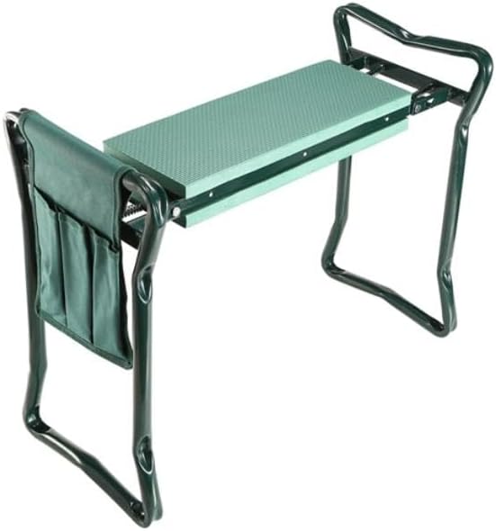 Foldable Garden Kneeler Seat with Kneeling Soft Cushion Pad Tools Pouch Portable Gardener Kneeling Bench Stool Black by Unknown