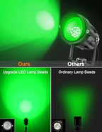 Halloween Green Landscape Lights Outdoor, 14 LED Landscape Lighting with US Plug, IP65 Waterproof Spotlights for Tree Yard Garden Pathway St. Patrick's Day Christmas Decor 8 Pack - Image 6
