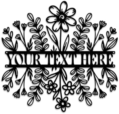 MeMate Custom Name Garden Sign - Metal Flowers Art Decoration, Personalized, 8-24 Inches, Housewarming Gift by MeMate