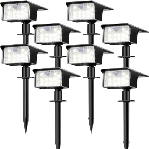 nipify 8 Pack 62 LED Solar Spot Lights Outdoor Motion Sensor with 3 Modes by Nipify