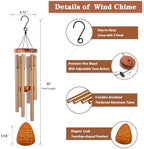 Soopau Memorial Gifts, Sympathy Wind Chimes Memorial Wind Chimes for Loss of Loved One Prime, Sympathy Gift, Bereavement/Remembrance Gifts in Memory of Loved One Mother Father, 30" Wooden - Image 4