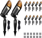 Landscape Spot Lights Outdoor - Warm & Cool White Low Voltage Spotlights 12V, Adjustable White Accent Lights Waterproof, All Metal Wired Aluminum Black for Fountain Sign 12 Pack by Varmtalys