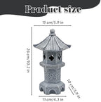 Pagoda Statue Pagoda Garden Statue, Resin Solar Japanese Lantern, Decorative Zen Garden Landscape for Yard Patio Lawn, Style4 - Image 6