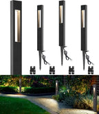 SUNVIE 3W LED Low Voltage Landscape Pathway Lights 3000K Black, 4 Pack by SUNVIE