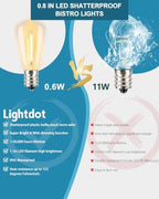 Lightdot LED Outdoor String Lights 500FT Patio Lights with 160 Shatterproof ST38 Vintage Edison Bulbs, Outside Hanging Light Waterproof for Porch, Deck, Garden, Backyard, Balcony, Dimmable- ETL Listed - Image 4