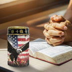 Poceacles Solar Lights Outdoor Waterproof Cemetery Candles Solar Powered Grave Outdoor Decorative Walkway Lights for Lawn Garden Pathway Decor, Eagle American Flag Patriotic Print, Pack of 4 - Image 5