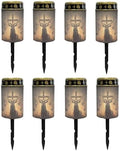 Poceacles 8 Pack Cross Solar Lights Outdoor for Cemetery Grave Solar Lights Outdoor Waterproof Decorative Flameless Candle for Cemetery Garden Backyard Outdoor Decor, Deer Cross Dove of Peace by Poceacles
