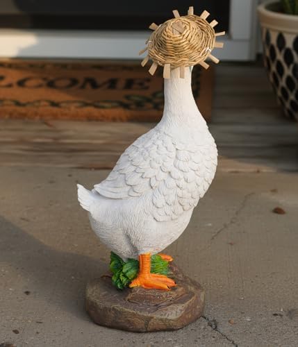 Elenon Funny Duck Garden Statue, Adorable Flower Bed Garden Goose Outdoor Decor, Decorative for Yard Patio Art Sculptures Table Ornament - Image 5