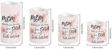 Pink Rose Battery Operated Candles with Remote Timer Flameless Candles Tea Lights Color Changing Electric Fake Plastic Pillar LED Candles Outdoor Home Mothers Day Decor Set of 4 - Image 2