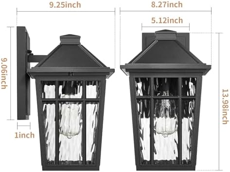 Darkaway 2pcs Outdoor Wall Lights, 14inch Large Exterior Lighting Fixtures - Image 3
