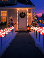 10.5FT Christmas Pathway Lights, 5PK LED Candy Cane Yard Stake Lights - Image 4