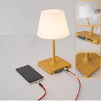 Cordless Table lamp, Outdoor Battery Operated Rechargeable Desk lamp,Waterproof Shower Lamp,4000mAh LED 3 Colors Dimmable Touch Lamps for Camping Patio Courtyard Bedroom-Wood - Image 6