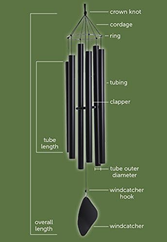 Music of the Spheres - Pentatonic Bass, Large Handcrafted Wind Chime, Precision Tuned, Weather-resistant Unique Outdoor Wind Chimes, 90" - Image 2