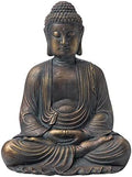Glitzhome 22.75-inch Zen Meditation Buddha Garden Statue, Bronze Large Indoor and Outdoor Sculpture, Hand-Finished MGO & Fiberglass Decor for Home Patio Yard by Glitzhome