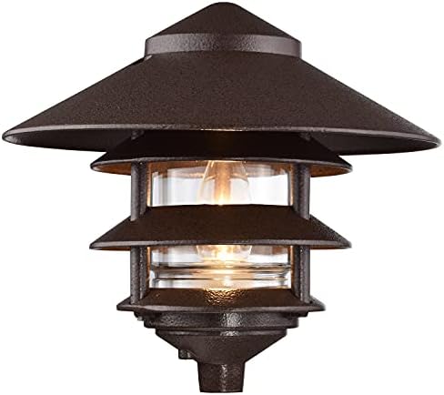 Nuvo SF76/637 One 2 Louver Hood Outdoor Pagoda Landscape Pathway Light, 3 Tier-Large, Old Bronze - Image 2