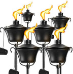 Citronella Torches Set of 6, 3-Prong Grounded Stake Outdoor Torches, 14.5 oz Garden Torches for Outside, 58 inch Outdoor Decorative Torch by FALBAWRLighting