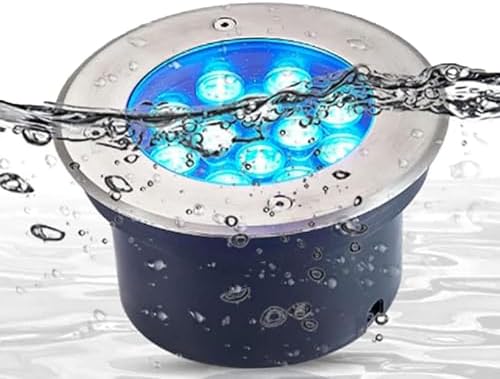 RGB Submersible LED Fountain Light - IP68 Waterproof Underwater Pond Spotlight, AC 12/24V Low Voltage Outdoor Landscape Lamp, with Remote Control(12V,6W) by Unknown