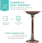 Best Choice Products Bird Bath, 28in Outdoor Resin Pedestal - Copper - Image 5