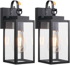2 Pack 13" Dusk to Dawn Porch Light, Outdoor Wall Light with Clear Glass by RLdream