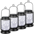 Mlambert 4 Pack Solar Mason Jar Hanging Lantern with Stakes, Cool White by Mlambert