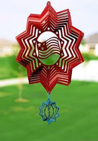 SWEN Products American Flag Star Swirly Metal Wind Spinner by SWENProducts