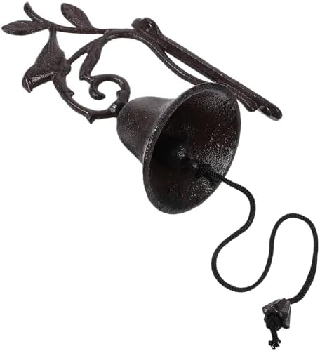 Rustic Vintage Cast Iron Wall Hanging Bell for Doorway Areas and Patios by Alipis