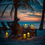 Raycare Large Outdoor Flameless Candles with Remote & Timer, Waterproof Battery Operated LED Pillar Candles, Ivory White, 4"x9", Set of 2 - Image 2