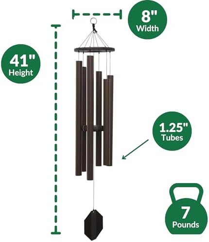 Lambright Chimes King David's Harp 41" Tall Copper Personalized Wind Chimes for Outside, Sympathy Gifts for Loss of Loved One, Dog Memorial Gifts, Windchimes in Memory of Loved One, Loss of Mother - Image 2