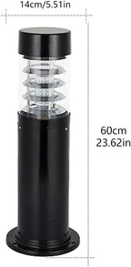 Modern Outdoor Bollard Light Fixture, 23.62-inch Black Waterproof LED Pathway Lighting, Contemporary Landscape Post Lamp for Garden, Driveway, Patio, Walkway, Yard Die-Cast Aluminum - Image 7