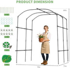 DoCred Garden Arch Trellis, 87''H x 75''L Metal Trellis for Climbing Plants - Image 4