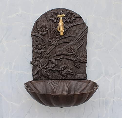 Rustic Cast Iron Wall Mounted Hand Sink with Birds On Flower Branch Signs On European Home Garden Decor Metal Wash Basin Stand Wall Water Fountain - Image 7